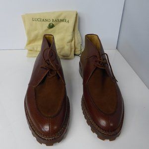 Luciano Barbera Brown Leather/Suede Tie Half Boot Dress Shoe